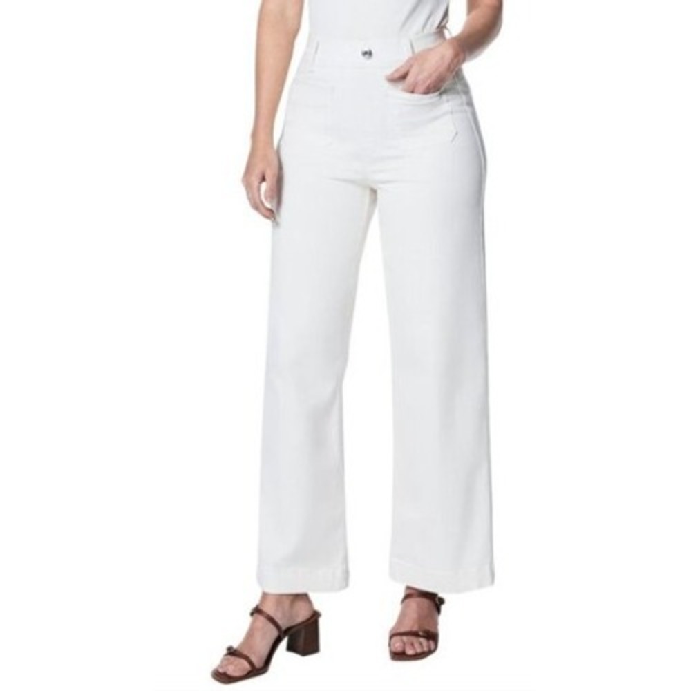 Spanx‎ Cropped Wide Leg Jeans 2XT White High Rise Shaping Stretch NWT Plus
